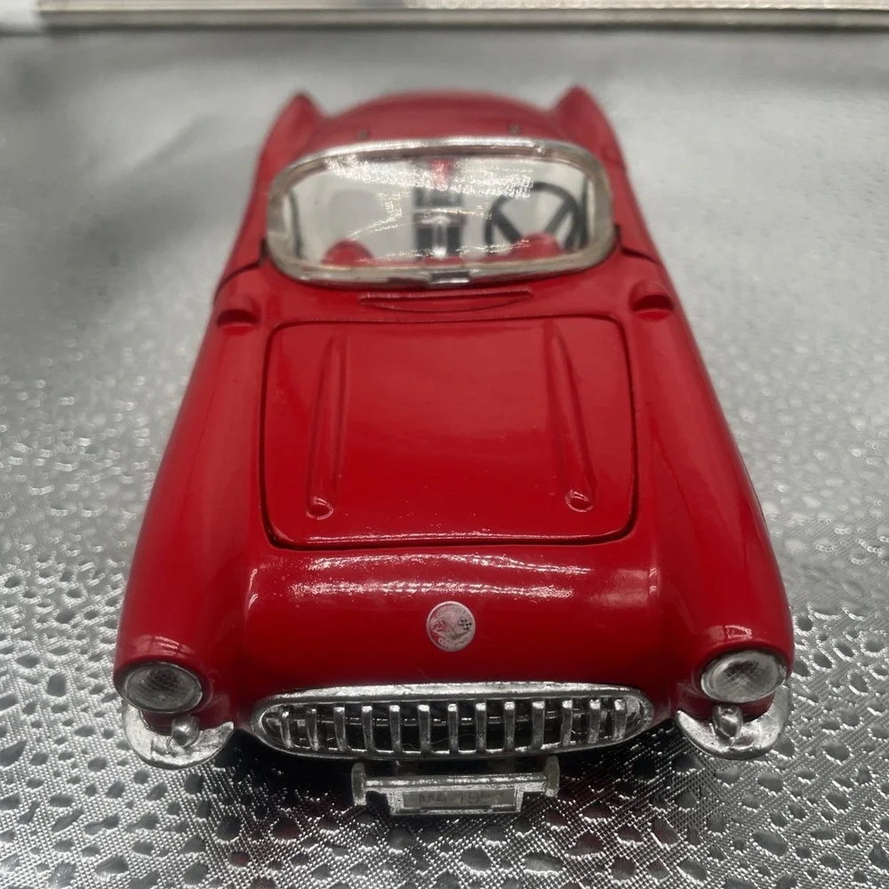 Vintage 1957 Red Corvette Convertible Fuel Injection‎ Diecast Metal Toy Car